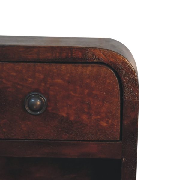 Close-up of the drawer with a small handle.