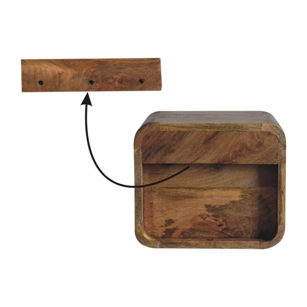Extra Mini Wall-Mounted Curved Chestnut Bedside Mounted View