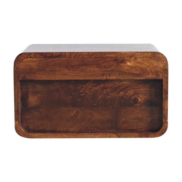 Extra Mini Wall Mounted Curved Chestnut Bedside Mounted View
