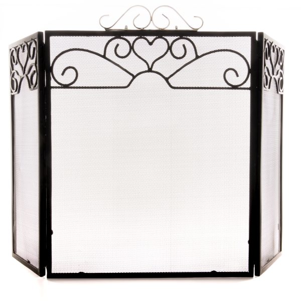 Lumin Chrome Tri-Fold Fire Screen