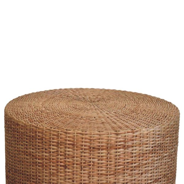 Golden Oak Woven Round Coffee Table