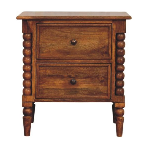 Amber Vintage Spindle Bedside Table