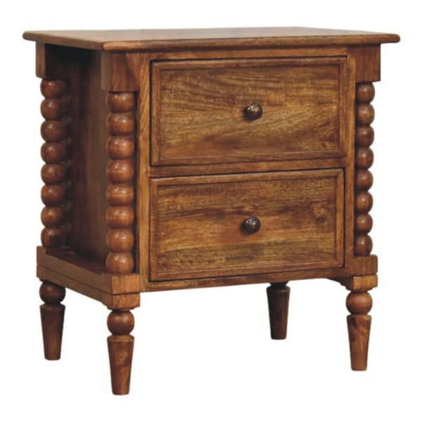 Amber Vintage Spindle Bedside Table