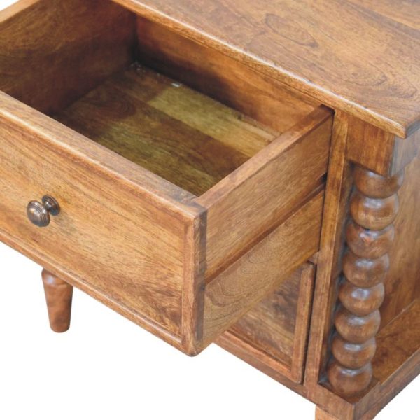 Amber Vintage Spindle Bedside Table