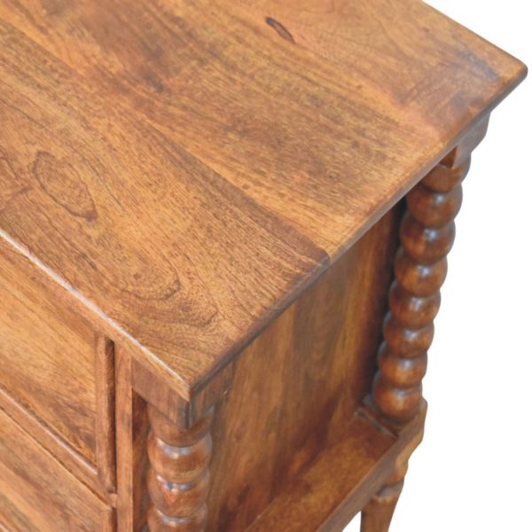 Amber Vintage Spindle Bedside Table