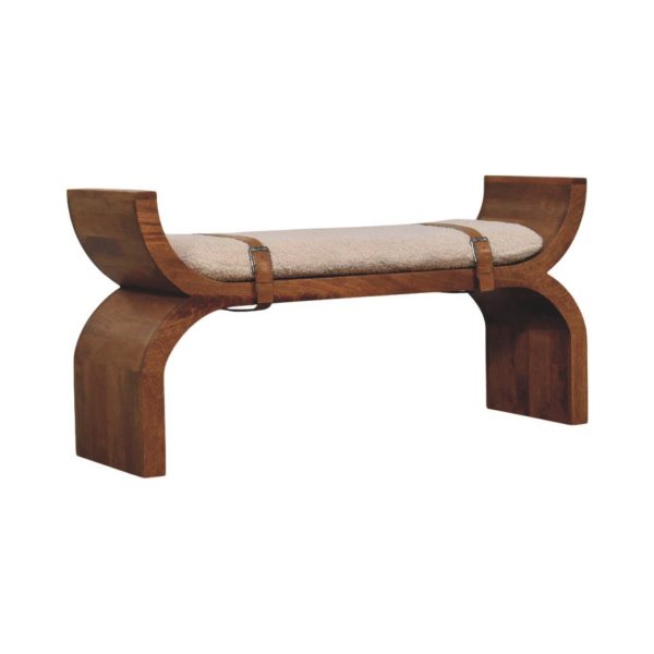 Amber Boucle Arch Bench