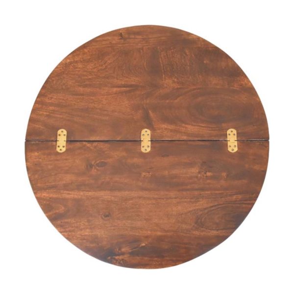 Fluted Walnut Circle Coffee Table