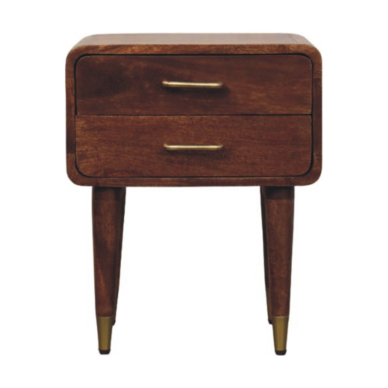 Almond Mid-Century Charm Bedside Table