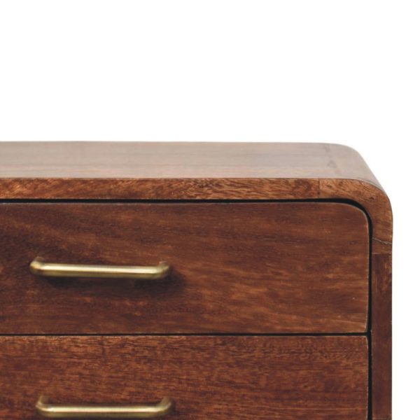 Almond Mid-Century Charm Bedside Table