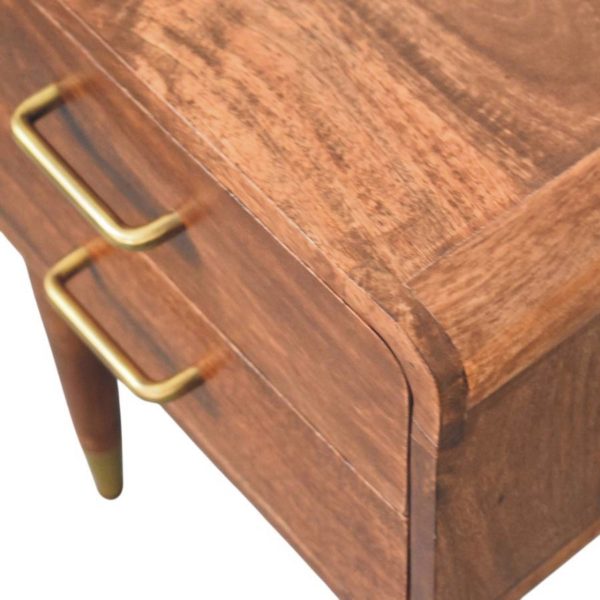 Almond Mid-Century Charm Bedside Table