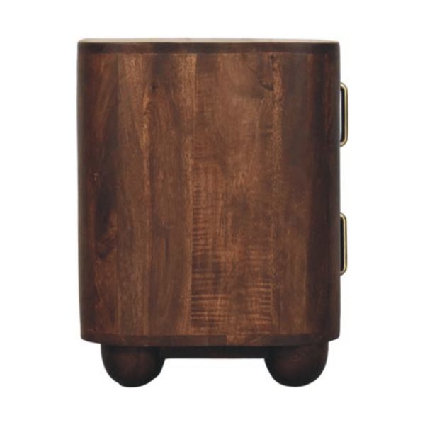 Luxe Fluted Walnut Bedside Table