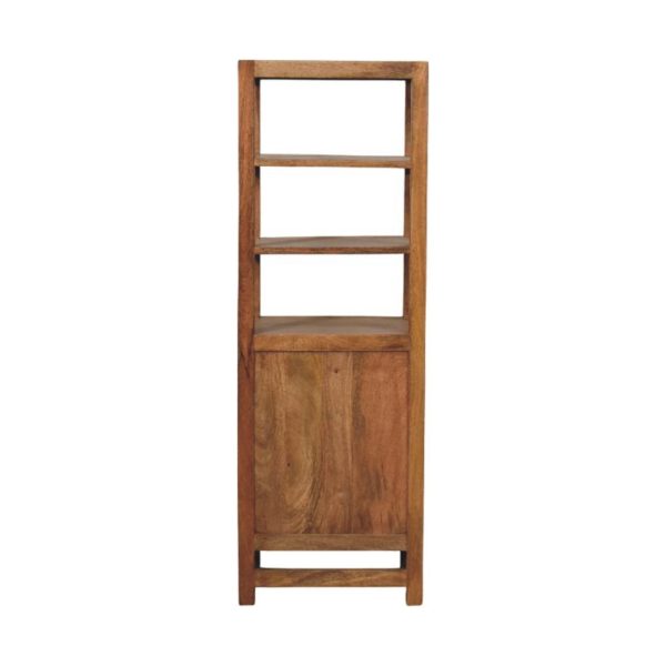 Golden Oak Rattan Shelf Unit