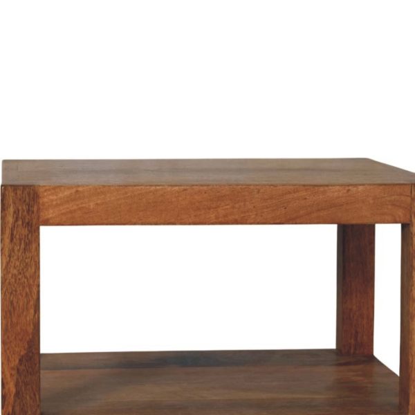 Golden Oak Rattan Shelf Unit