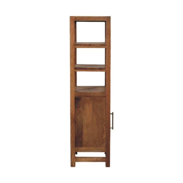 Golden Oak Rattan Shelf Unit