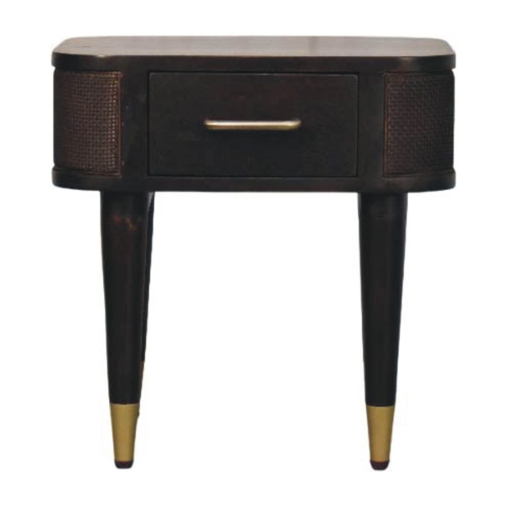 Tropical Mocha Glow Open Slot Bedside Table