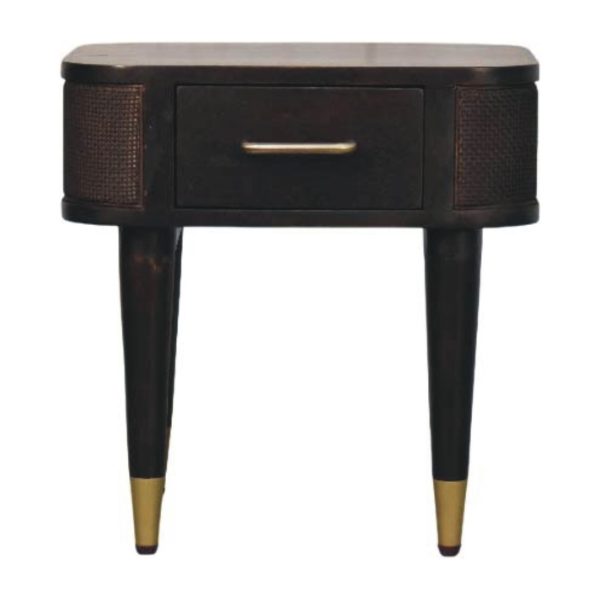Tropical Mocha Glow Open Slot Bedside Table