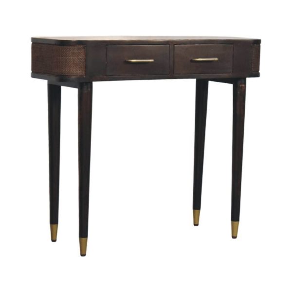 Mid-Century Mocha Woven Console