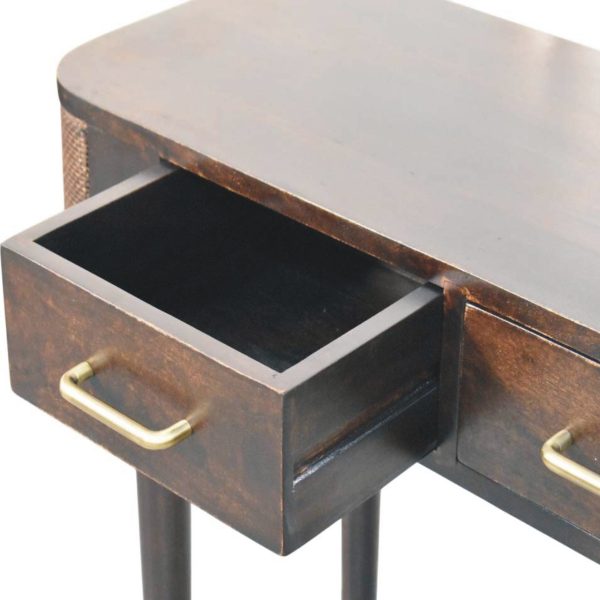 Mid-Century Mocha Woven Console