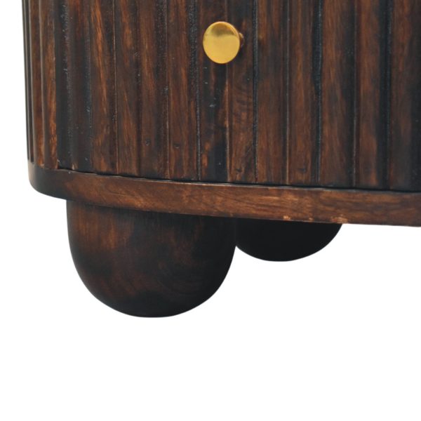 Striped Chestnut Fluted 3-Drawer Drum Chest