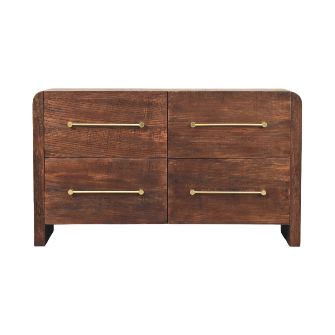 Smoked Oak Brass Bedside Table