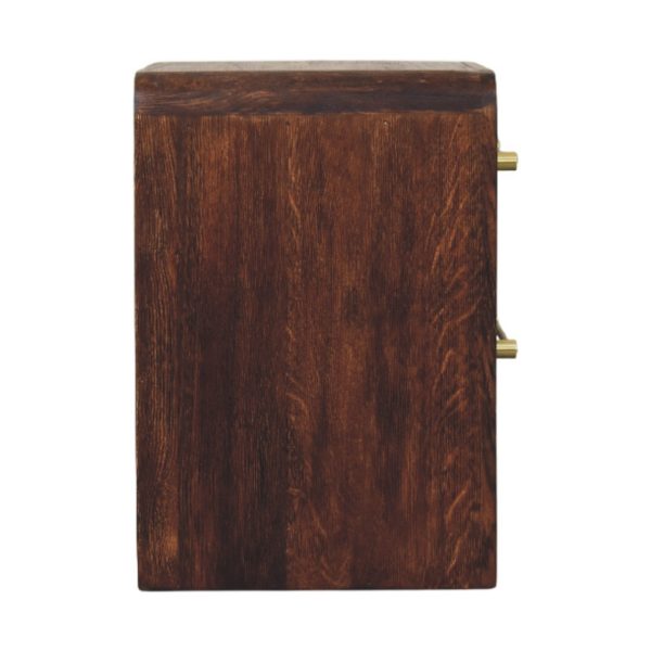 Smoked Oak Brass Bedside Table