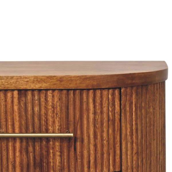 Amber Ribbed Elegance Bedside Table