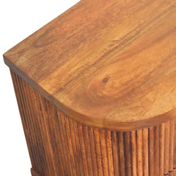 Amber Ribbed Elegance Bedside Table