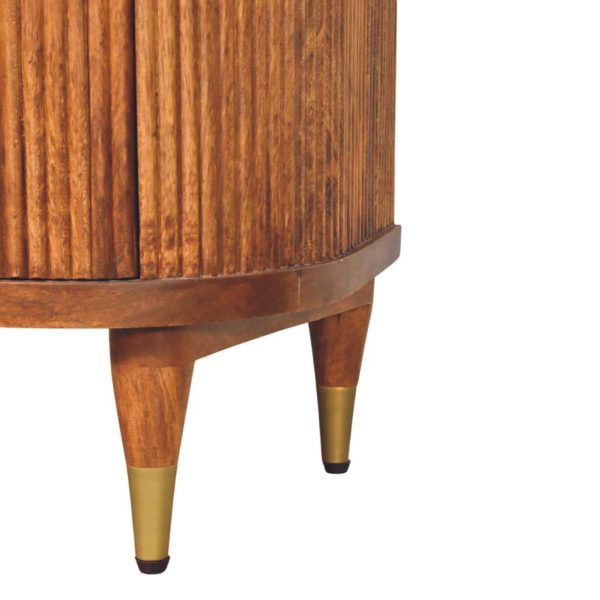 Amber Ribbed Elegance Bedside Table