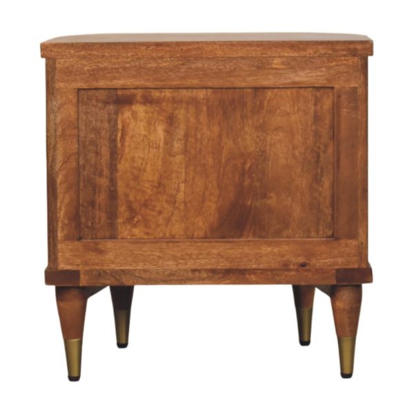 Amber Ribbed Elegance Bedside Table