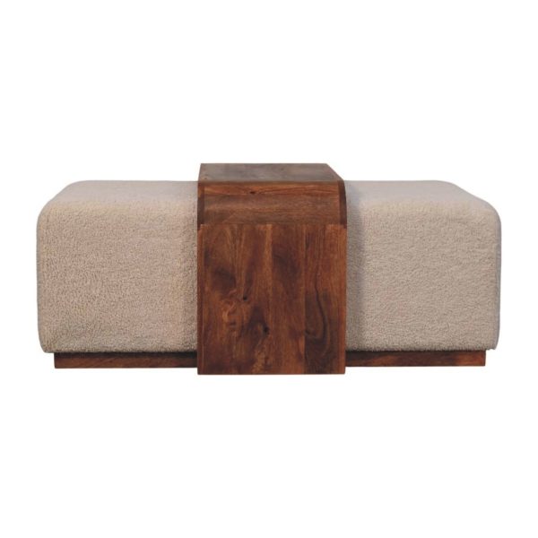 Golden Oak Boucle Harmony Bench
