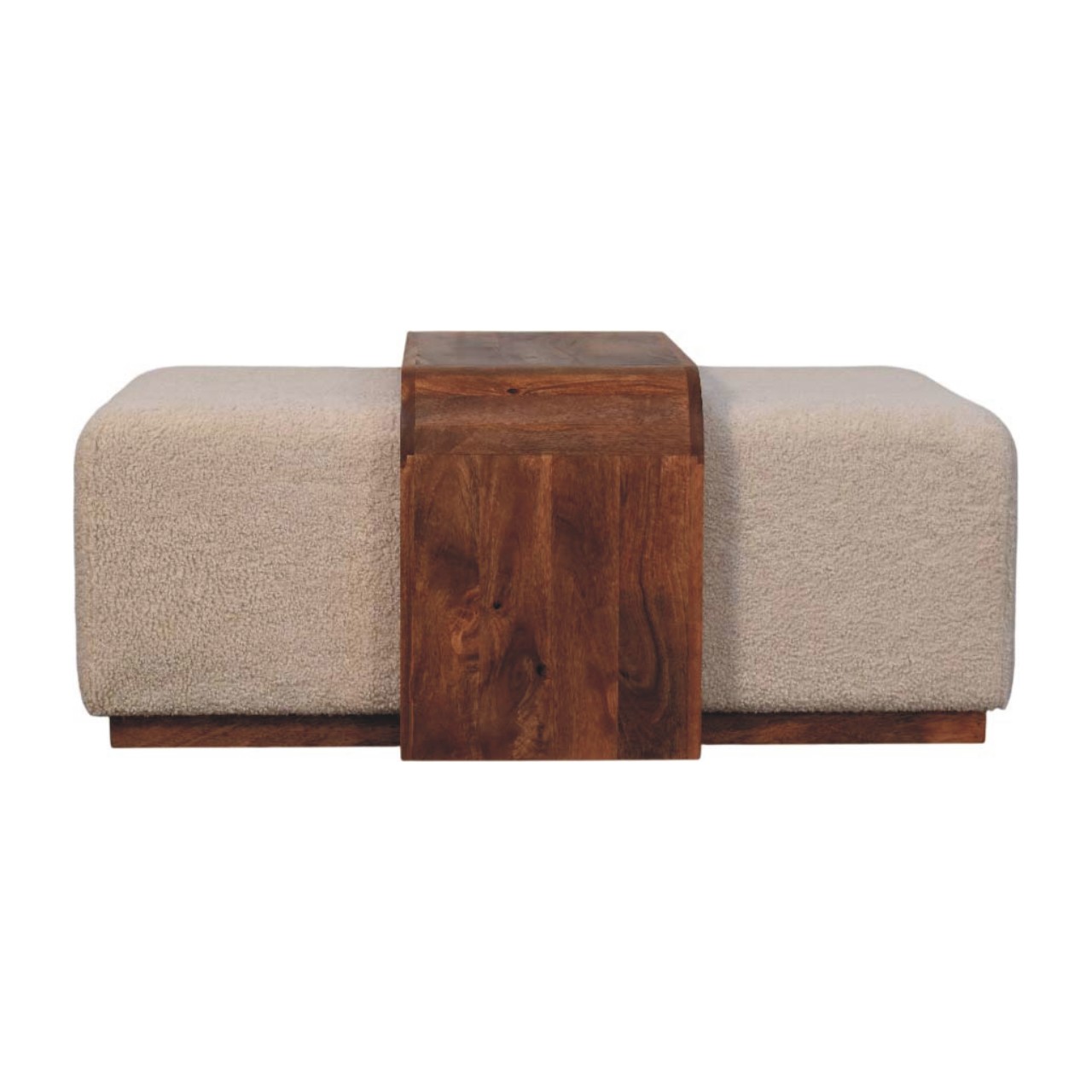 Golden Oak Boucle Harmony Bench