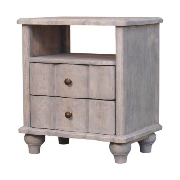 Vintage Fluted Charm Open Slot Bedside Table
