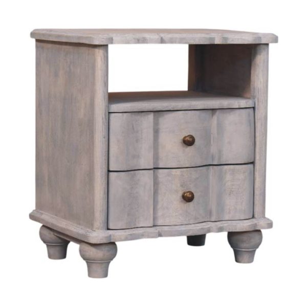 Vintage Fluted Charm Open Slot Bedside Table