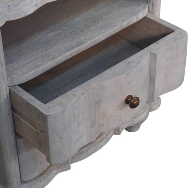 Vintage Fluted Charm Open Slot Bedside Table