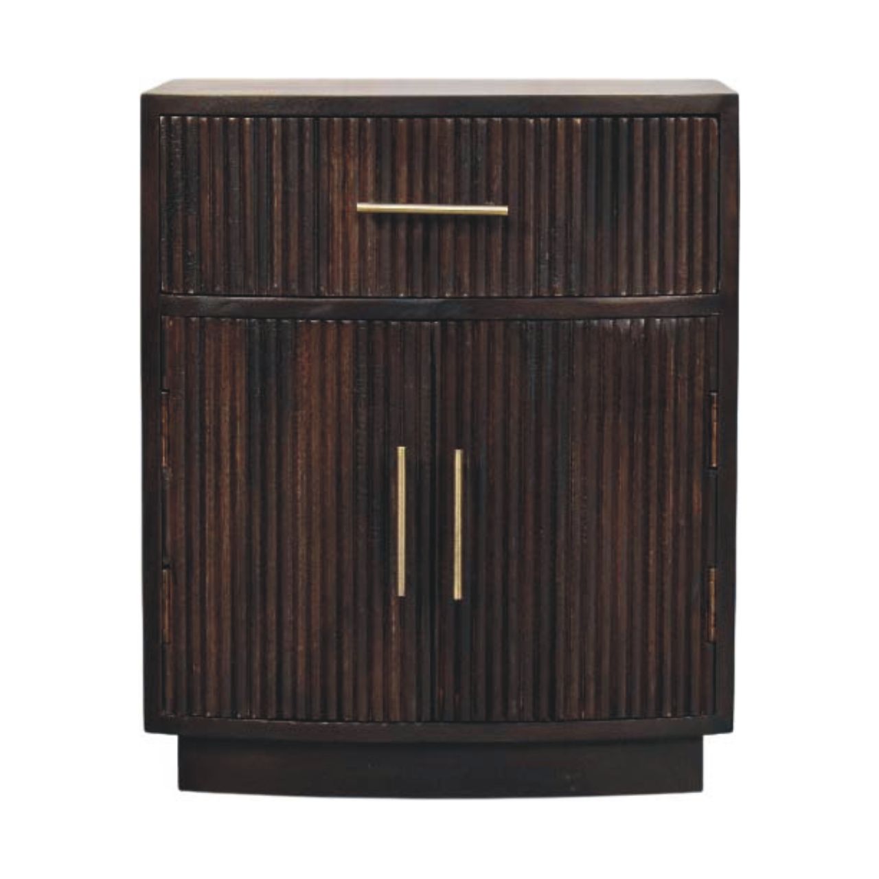 Mocha Luxe Fluted Bedside Table
