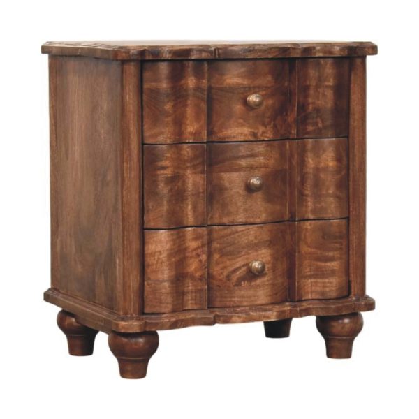 Vintage Fluted Charm Almond Bedside Table
