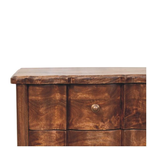 Vintage Fluted Charm Almond Bedside Table