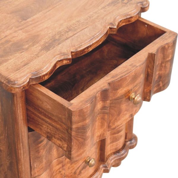 Vintage Fluted Charm Almond Bedside Table