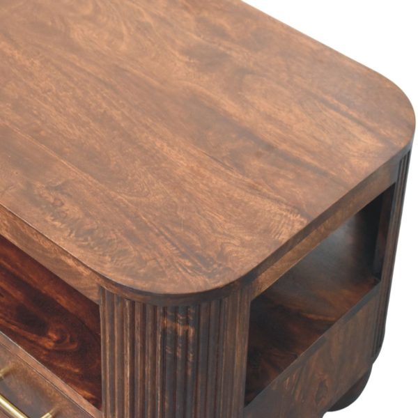 Walnut Fluted Ball Feet Coffee Table