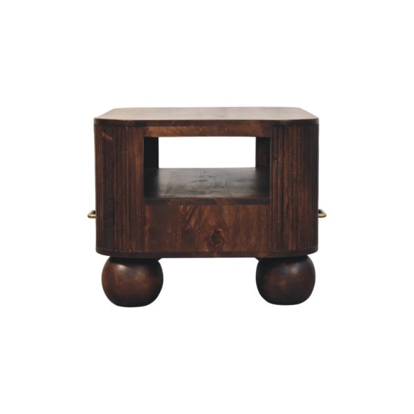 Walnut Fluted Ball Feet Coffee Table