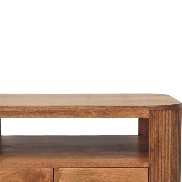 Golden Oak Fluted Ball Feet Coffee Table