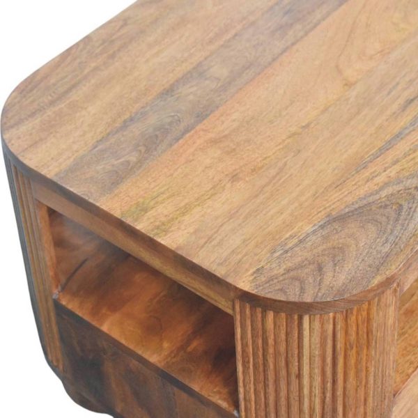 Golden Oak Fluted Ball Feet Coffee Table