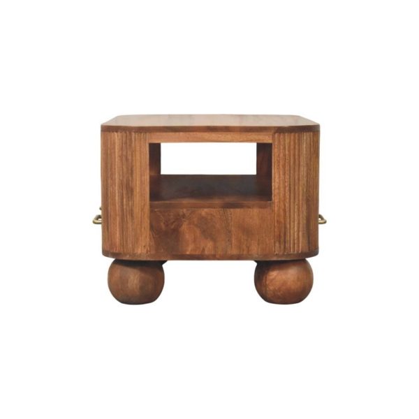 Golden Oak Fluted Ball Feet Coffee Table