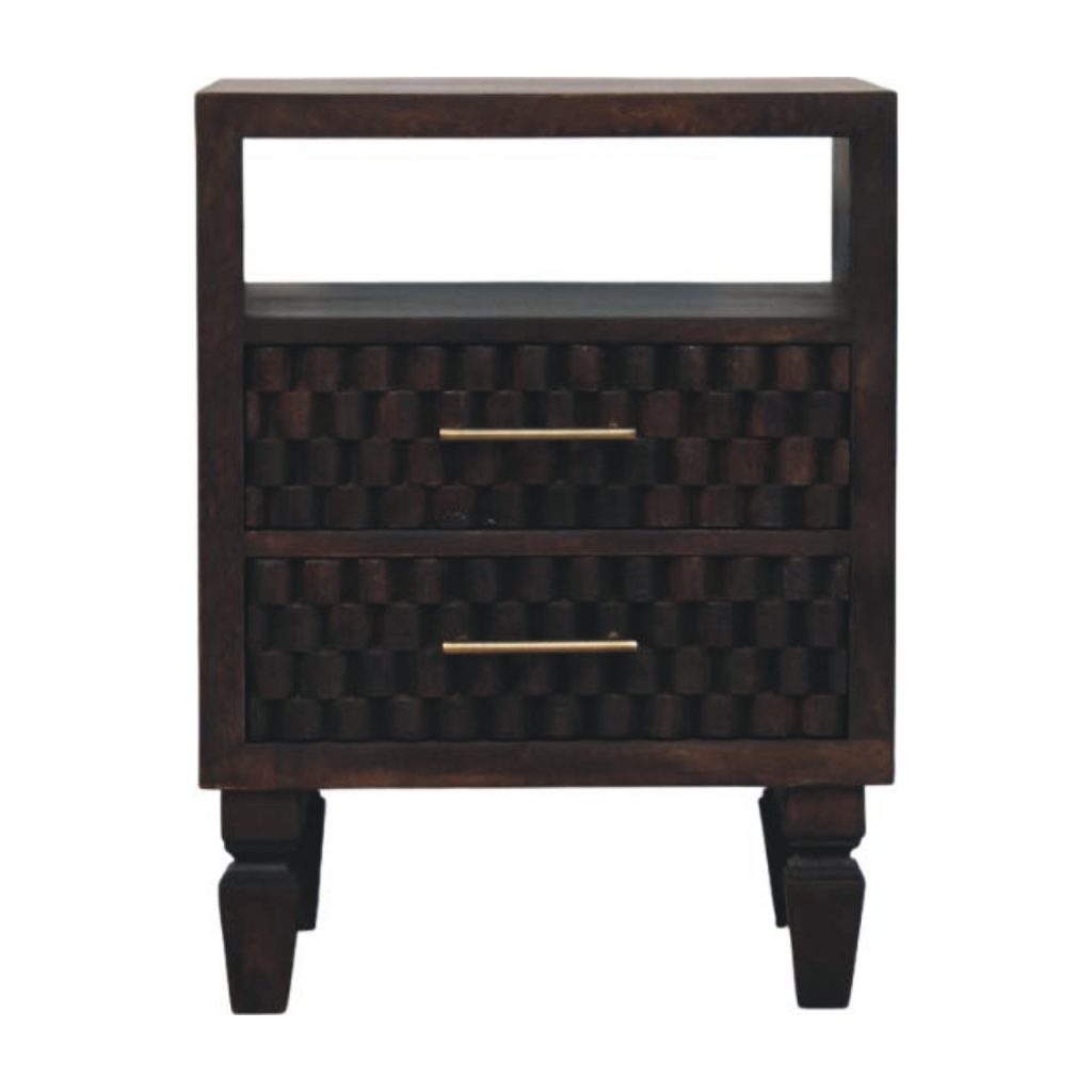Lavore Mocha Block Bedside Table