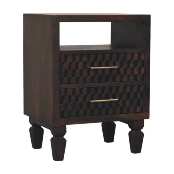 Lavore Mocha Block Bedside Table