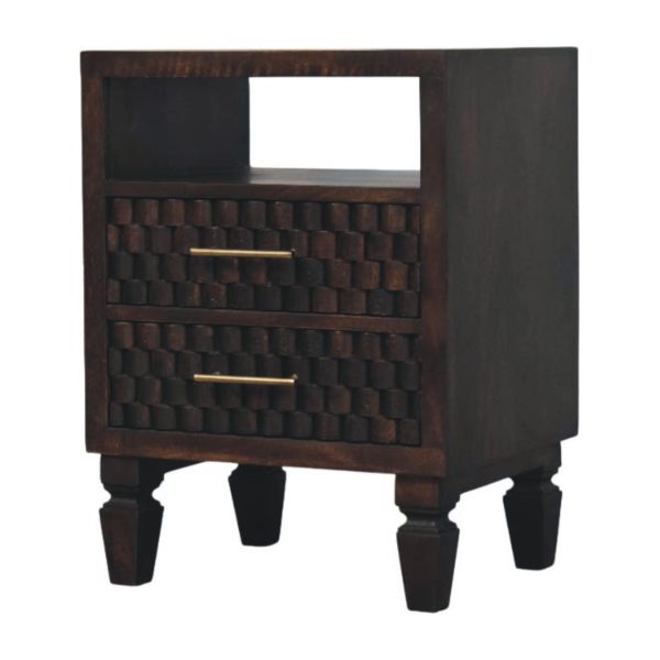 Lavore Mocha Block Bedside Table