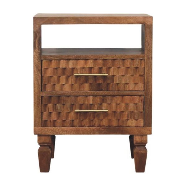 Lavore Golden Oak Block Bedside Table