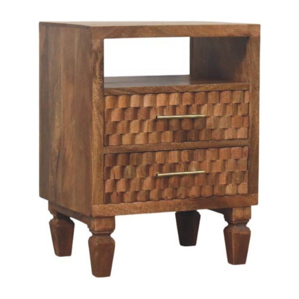 Lavore Golden Oak Block Bedside Table