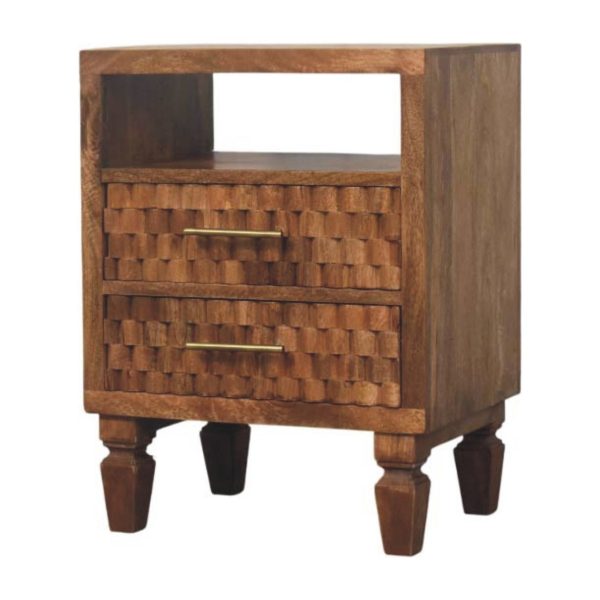 Lavore Golden Oak Block Bedside Table