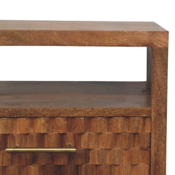 Lavore Golden Oak Block Bedside Table